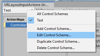 Edit Control Scheme Menu